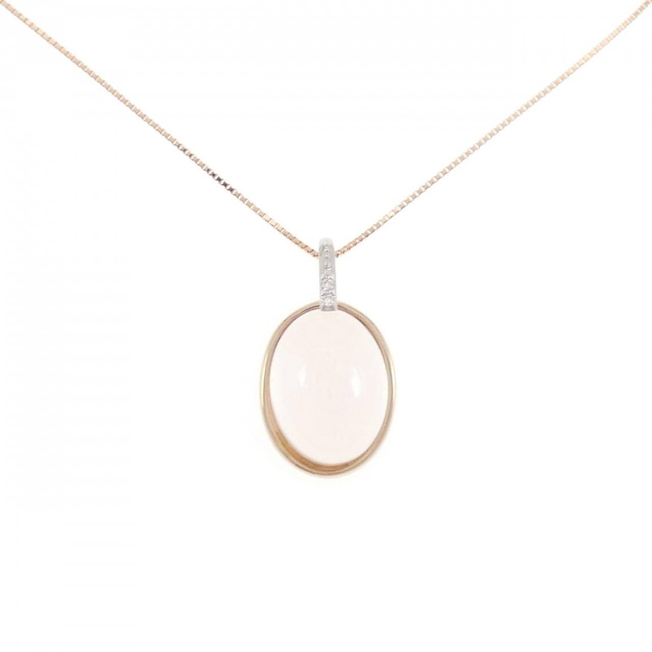 K18PG/PT950 ローズクオーツ ネックレス 10.00CT