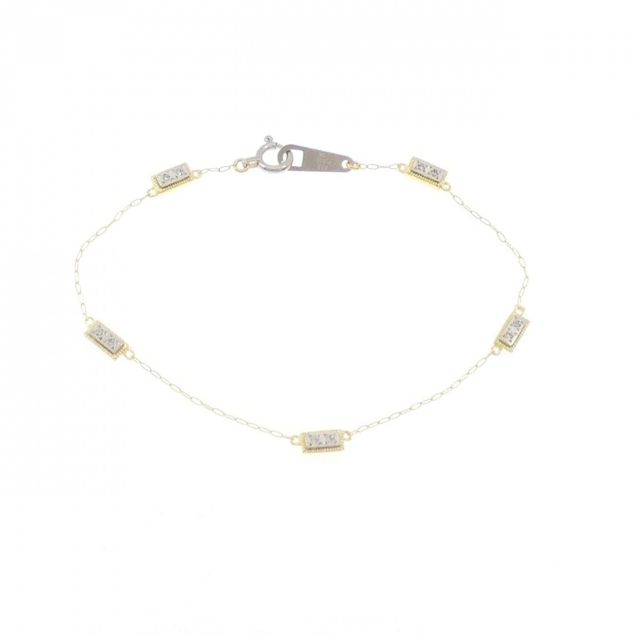 K18YG/PT900/PT850 ダイヤモンド ブレスレット 0.04CT
