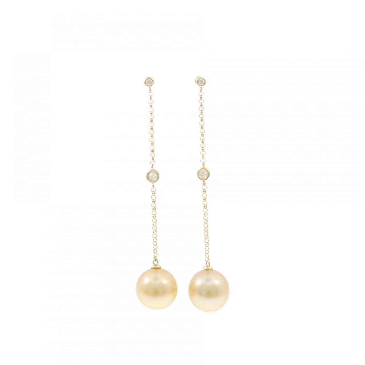 K18YG 白蝶パール ピアス 12mm