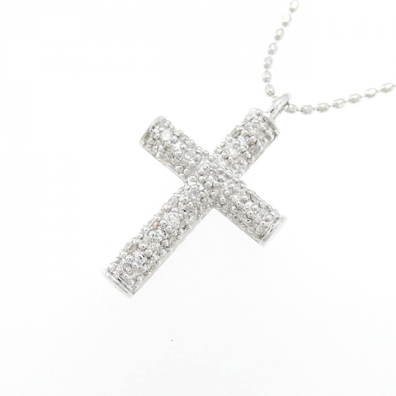 K18WG クロス サファイヤ ネックレス 0.20CT
