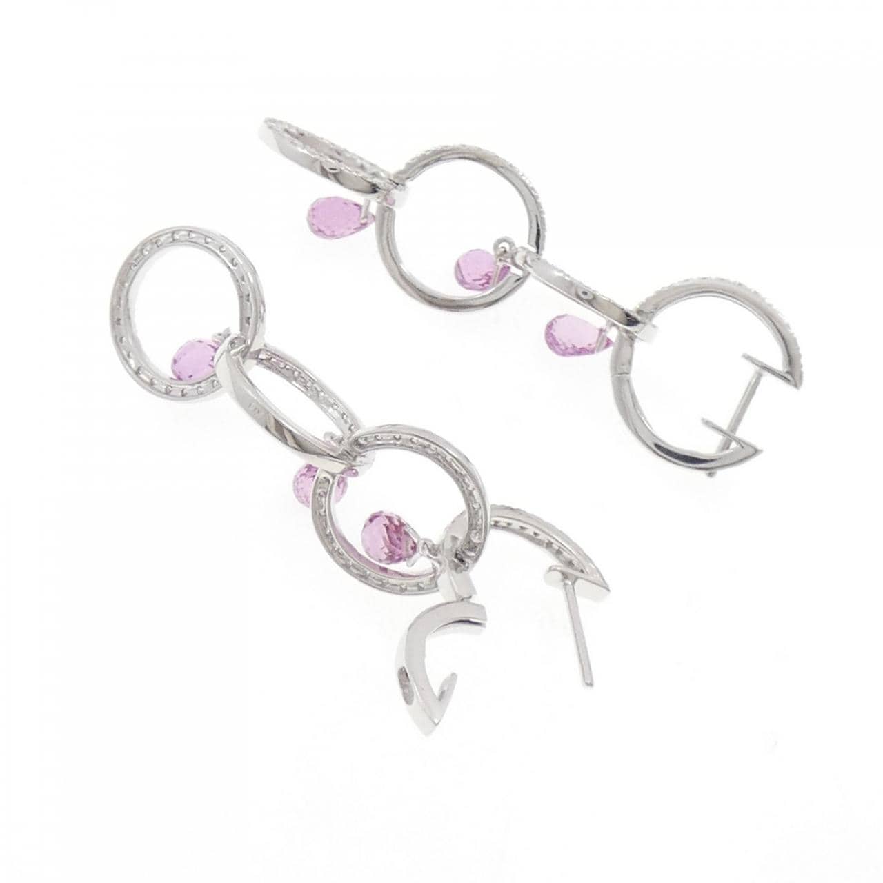 K18WG藍寶石耳釘