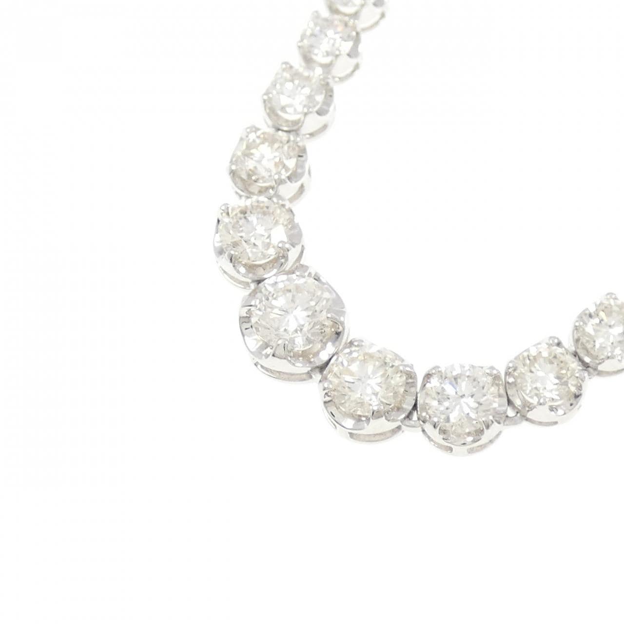 PT900/K18WG ダイヤモンド ネックレス 10.00CT