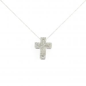 K18WG クロス ダイヤモンド ネックレス 0.30CT