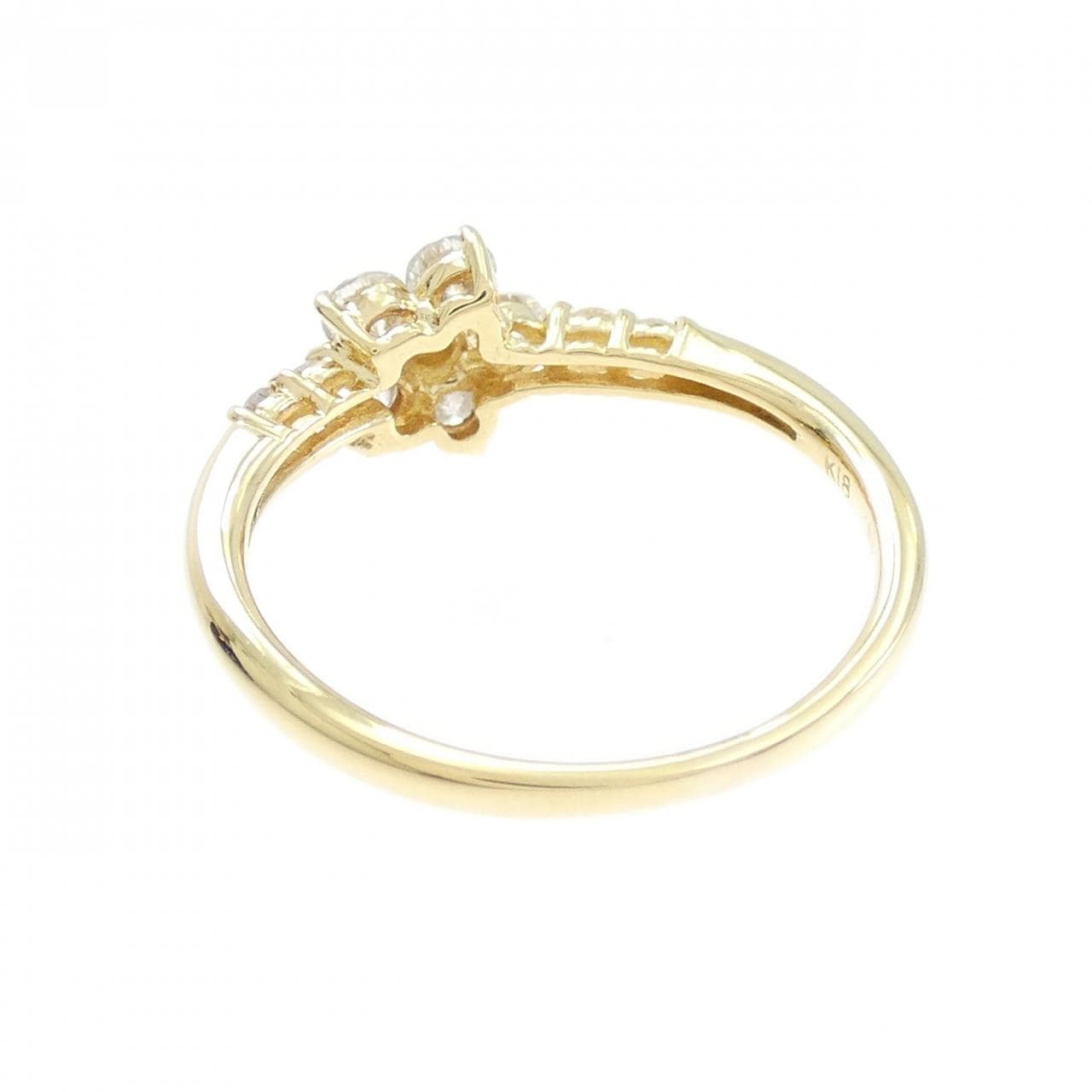 K18YG フラワー ダイヤモンド リング 0.54CT