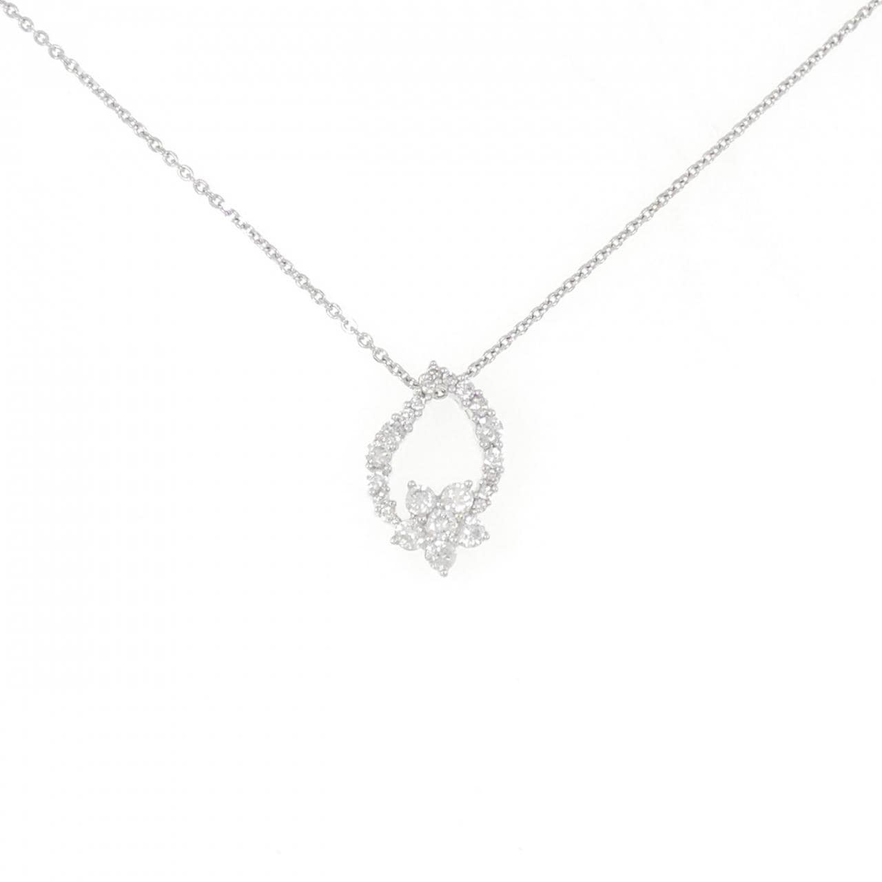 K18WG Flower Diamond Necklace 0.70CT