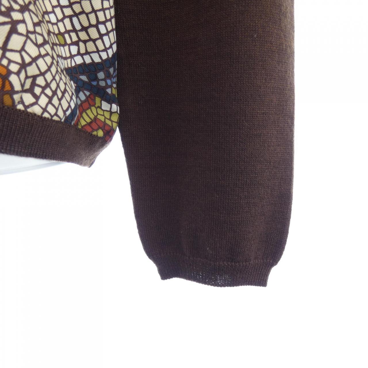 vintage HERMES SOUS LE CEDRE 斜紋 Reine 針織衫