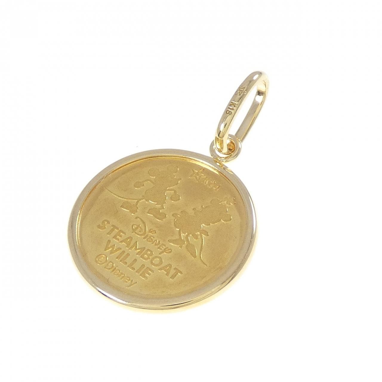 K18YG(枠) メダル ペンダント