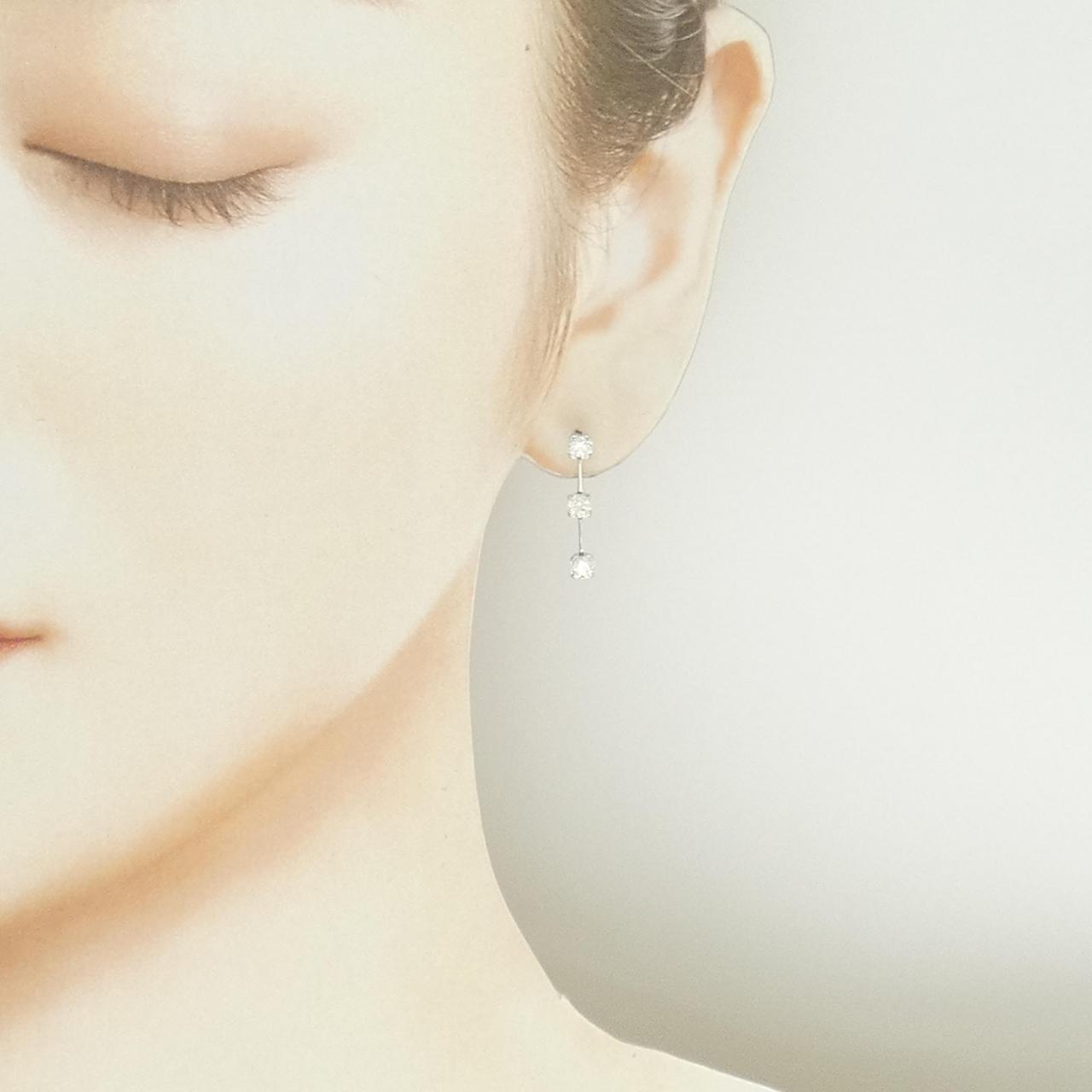 K18WG ダイヤモンド ピアス 0.833CT