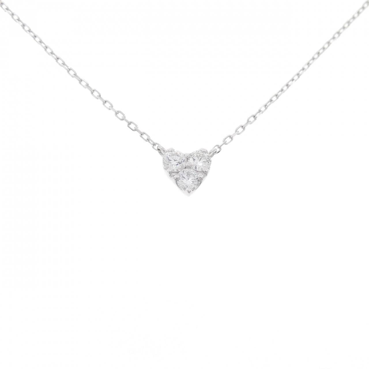 K18WG Heart Diamond Necklace 0.19CT