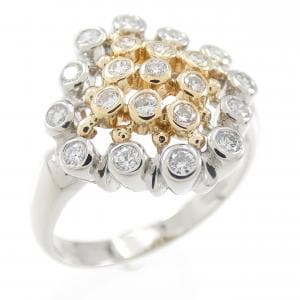 PT/K18YG ダイヤモンド リング 0.35CT
