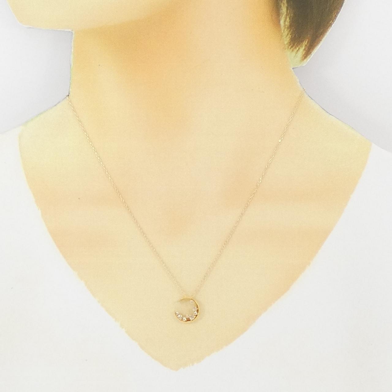 K18YG 月亮钻石项链 0.15CT