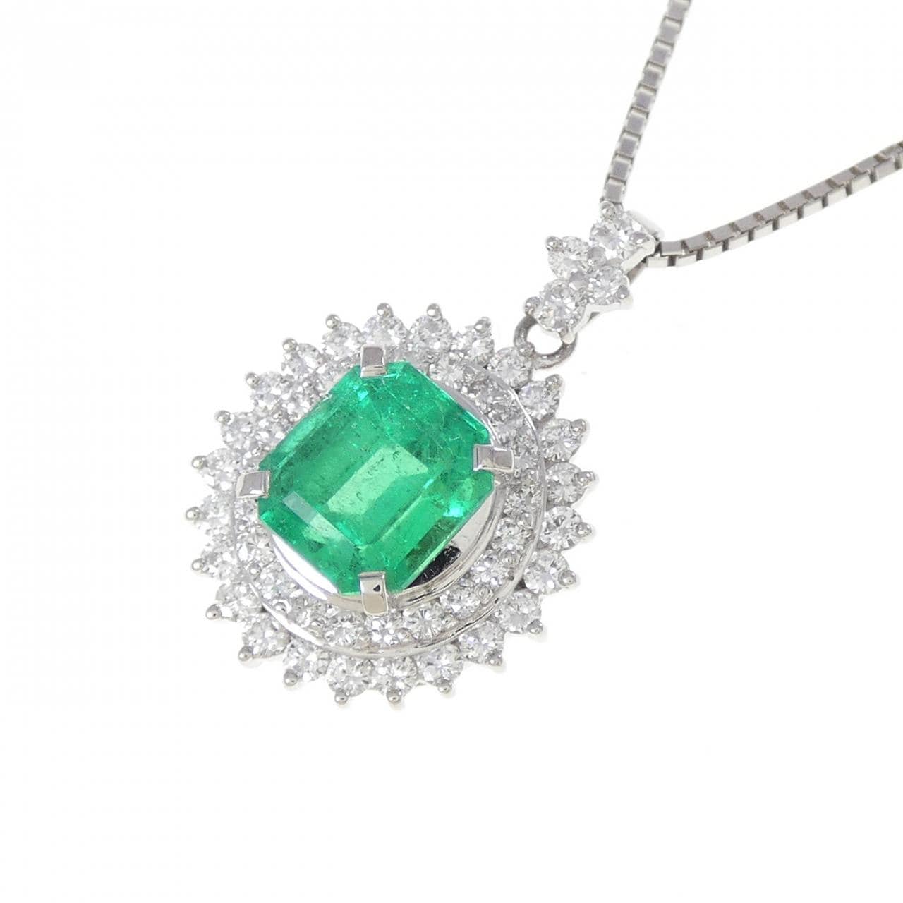 PT900/PT850 エメラルド ネックレス 2.37CT