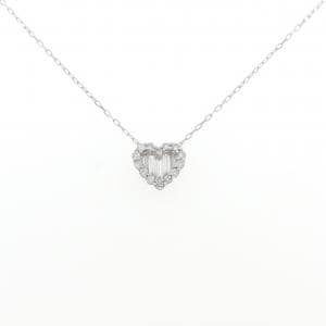 K18WG ハート ダイヤモンド ネックレス 0.52CT