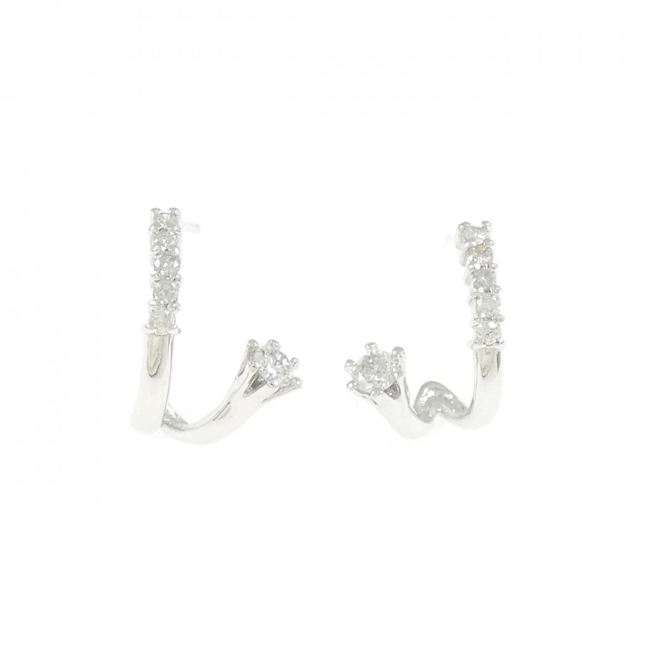 K18WG ダイヤモンド ピアス 0.20CT