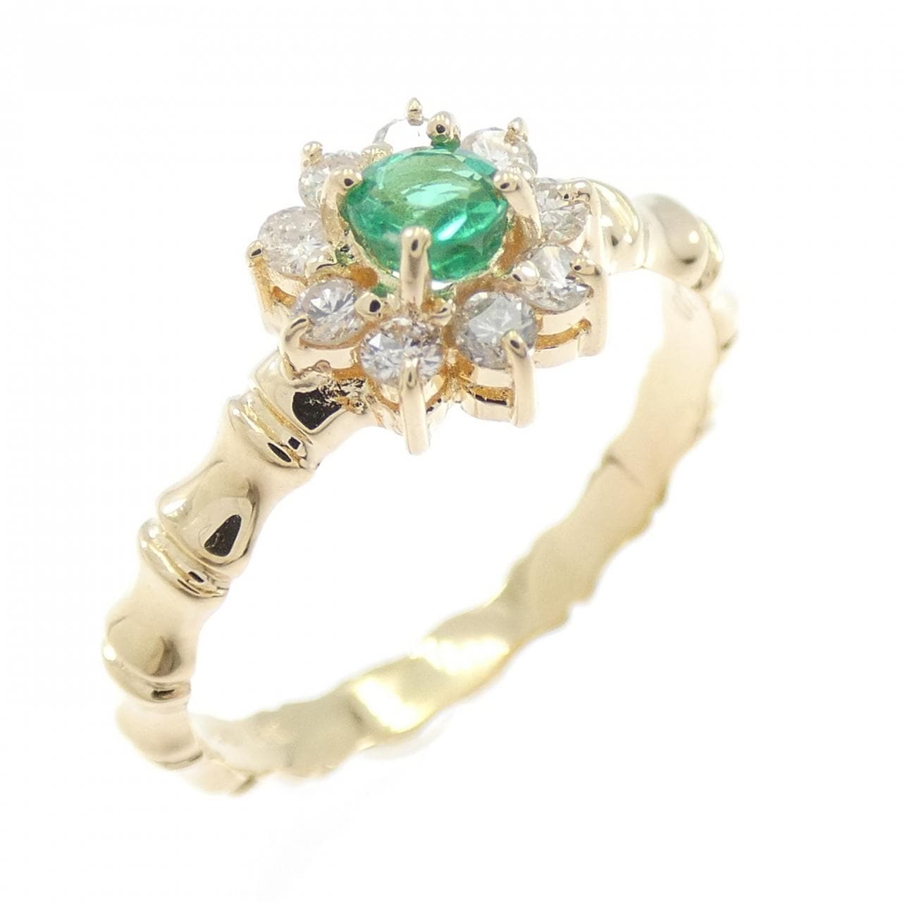 750YG エメラルド リング 0.20CT