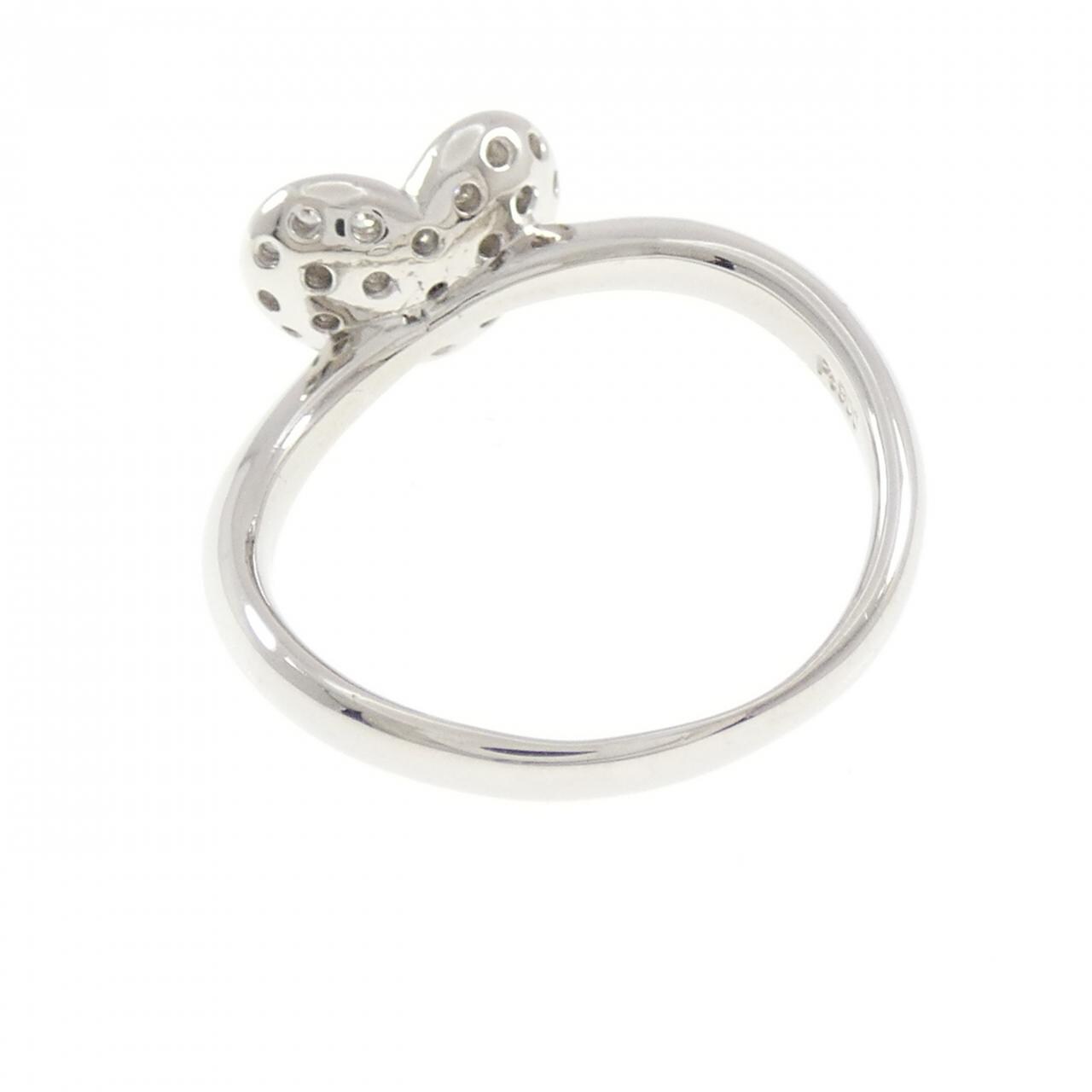 PT900 パヴェ ハート ダイヤモンド リング 0.27CT
