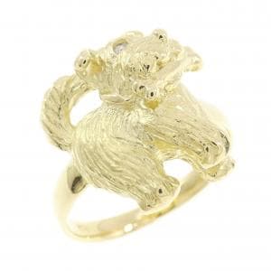 K18YG ドッグ ダイヤモンド リング 0.03CT