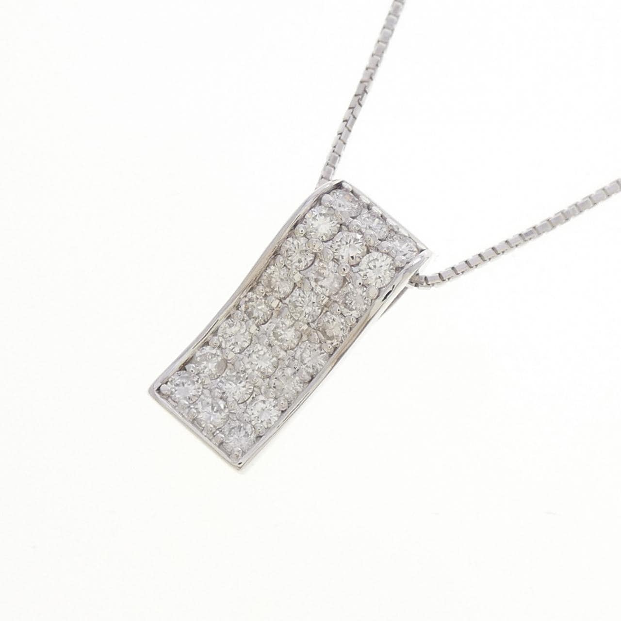 K18WG パヴェ ダイヤモンド ネックレス 0.55CT