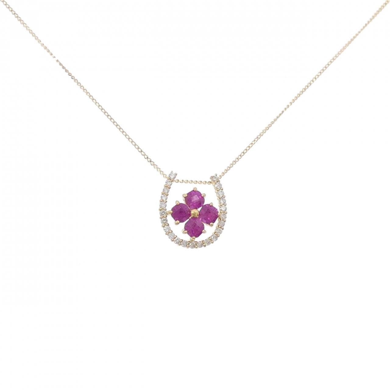 【新品】K18YG ルビー ネックレス 0.50CT