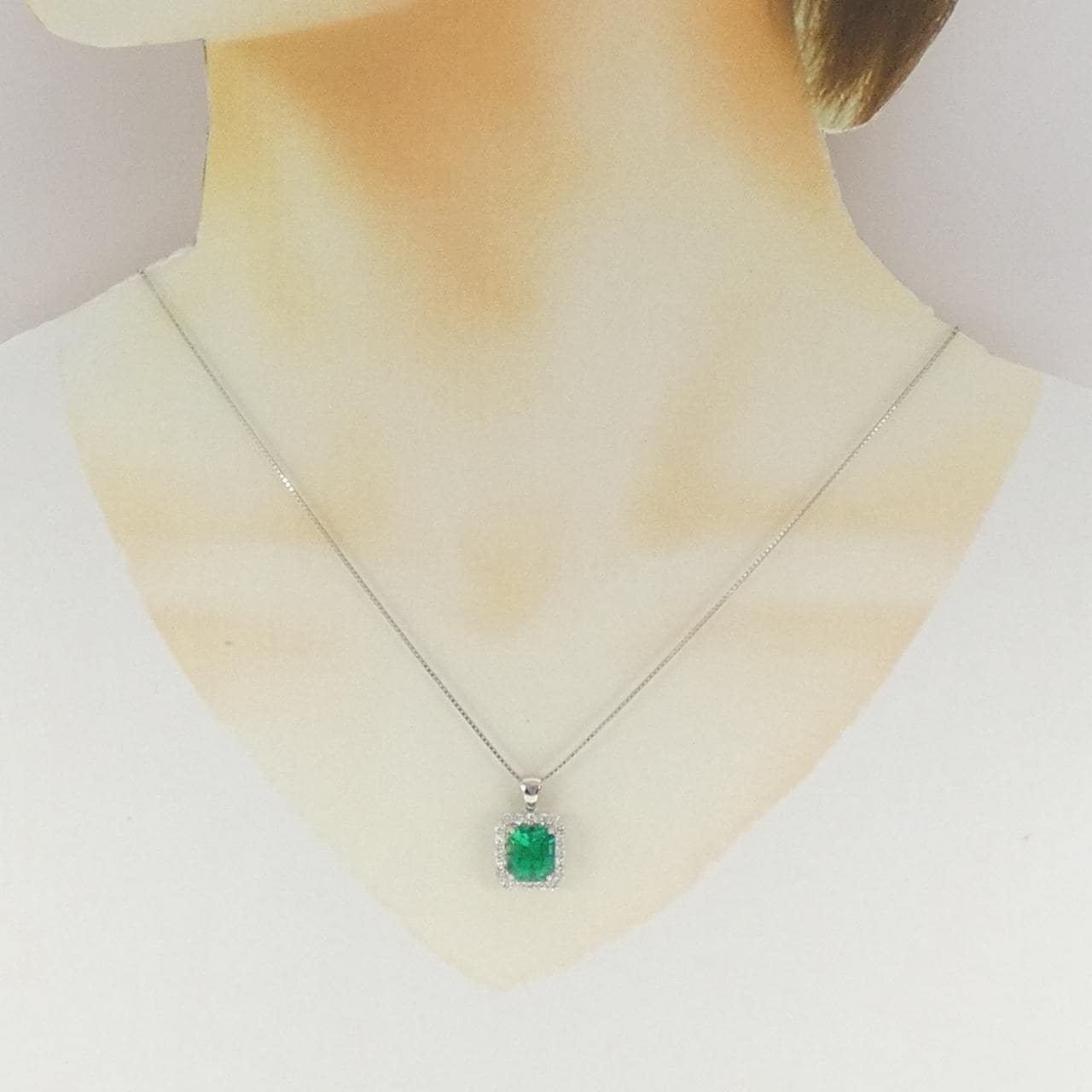 【リメイク】PT900/PT850 エメラルド ネックレス 3.058CT コロンビア産