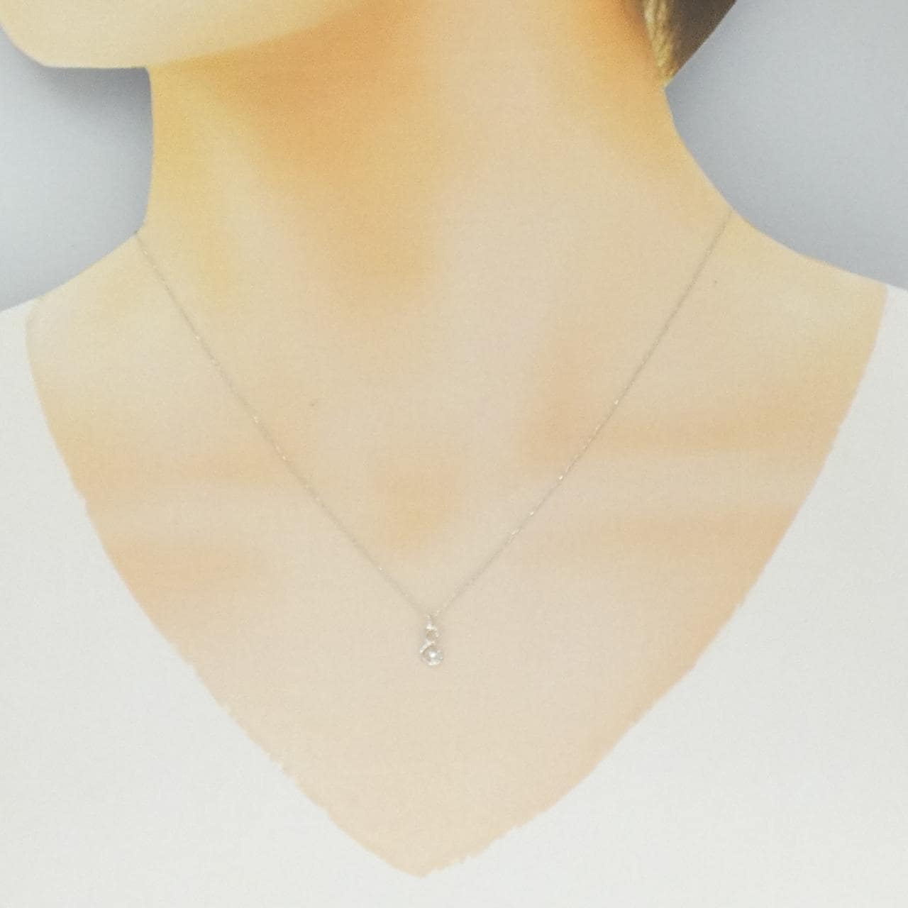 K10WG ダイヤモンド ネックレス 0.01CT