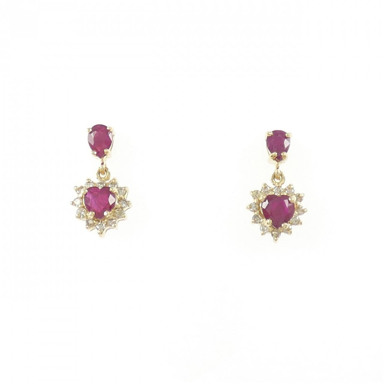 K18YG ルビー ピアス