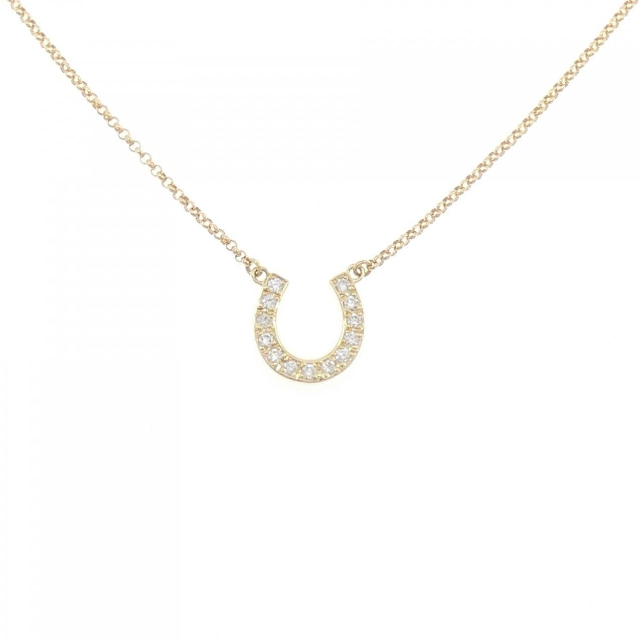 K18YG ホースシュー ダイヤモンド ネックレス 0.19CT