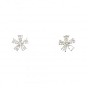 PT900 フラワー ダイヤモンド ピアス 0.50CT