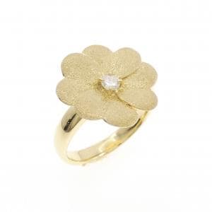 K18YG フラワー ダイヤモンド リング 0.10CT