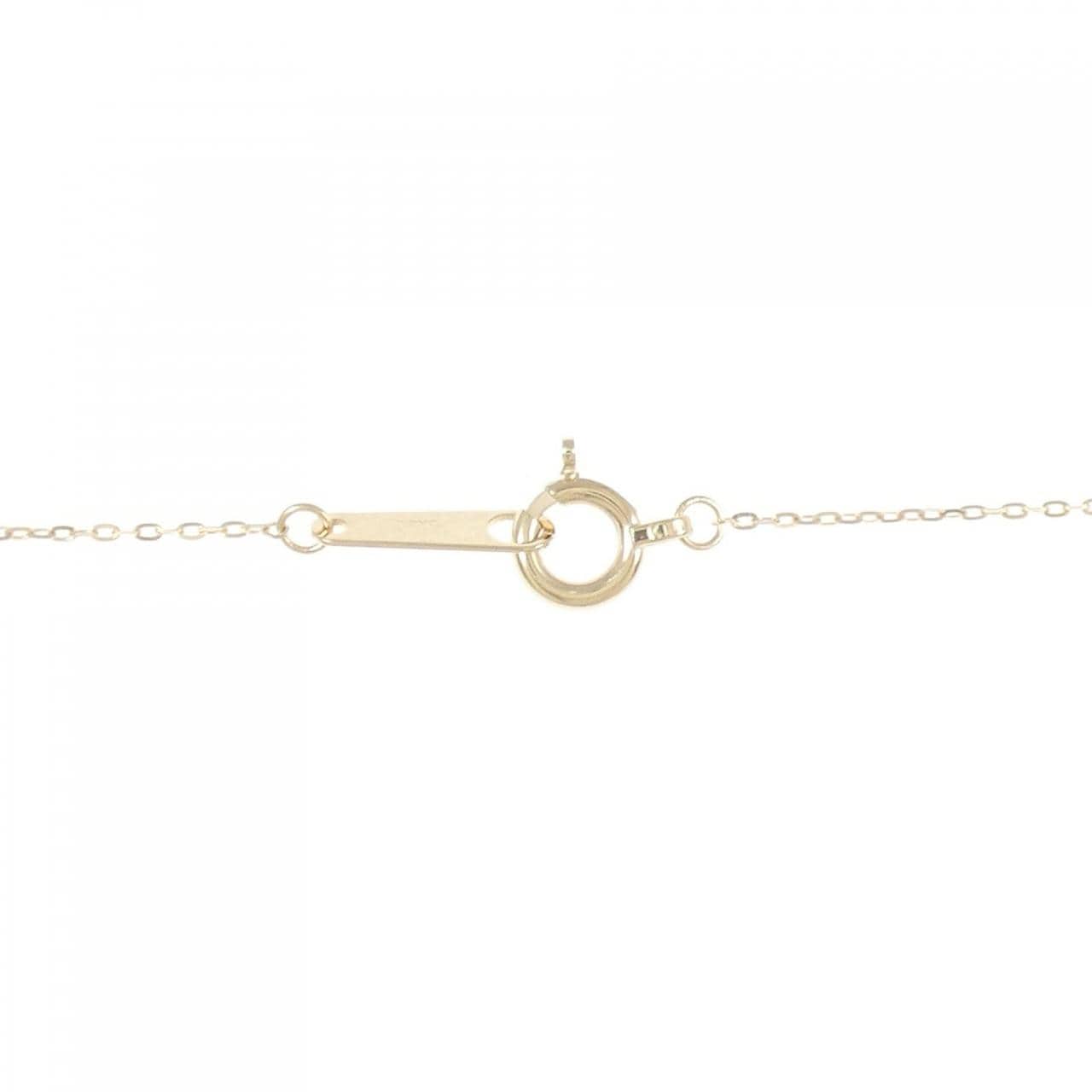 K10YG フラワー ダイヤモンド ネックレス 0.07CT