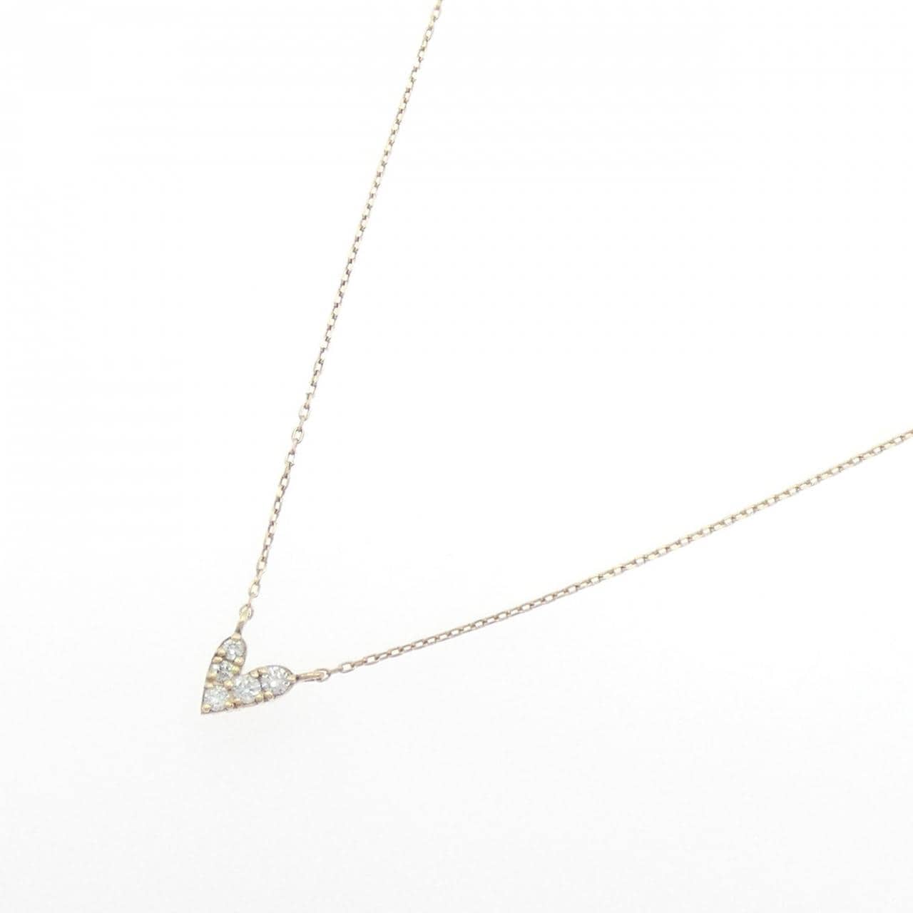 K10YG ハート ダイヤモンド ネックレス 0.06CT
