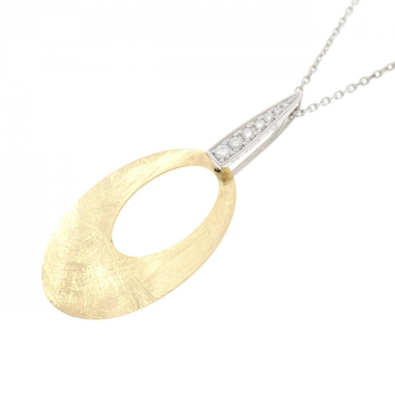 K18YG/K18WG ダイヤモンド ネックレス 0.15CT