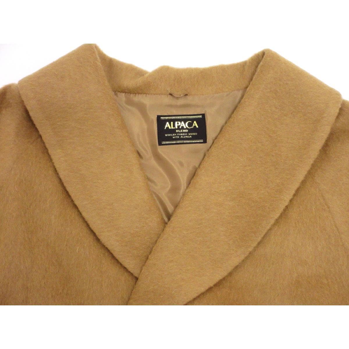 【新品】お洒落コート アルパカ混 シャルム加工 ヘチマ衿