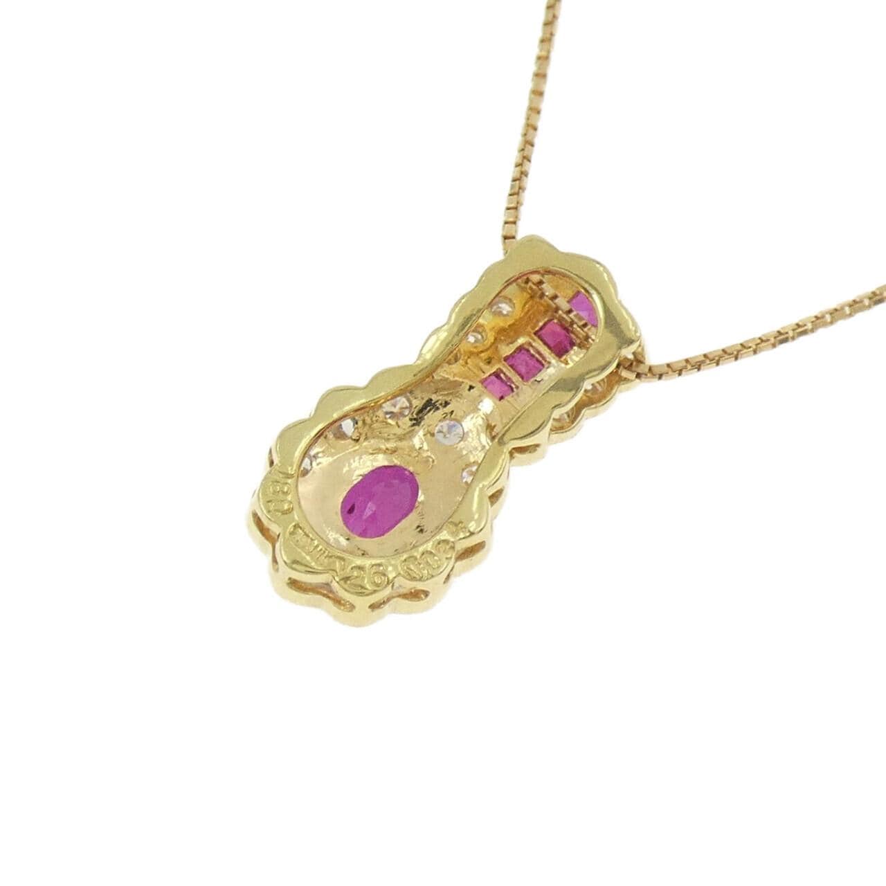 K18YG ルビー ネックレス 1.06CT