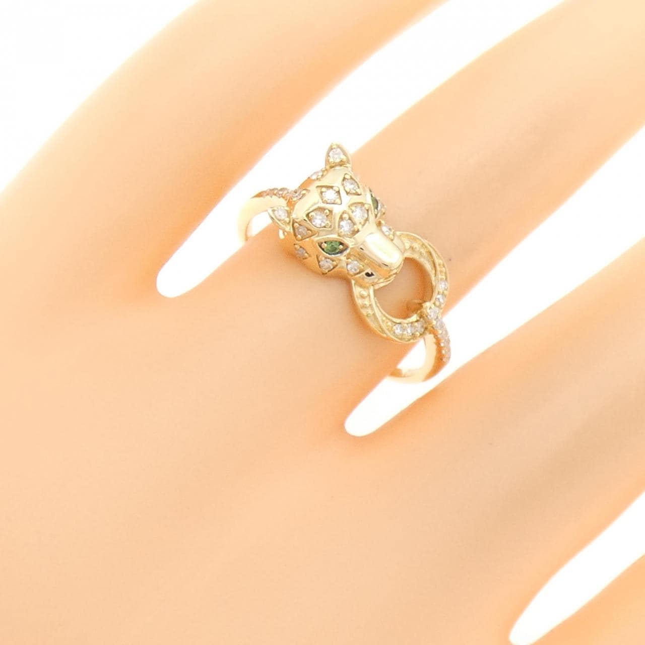 K18YG グリーンガーネット リング 0.02CT