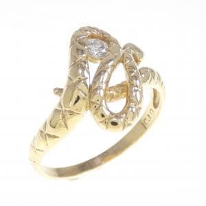 K18YG スネーク ダイヤモンド リング 0.10CT