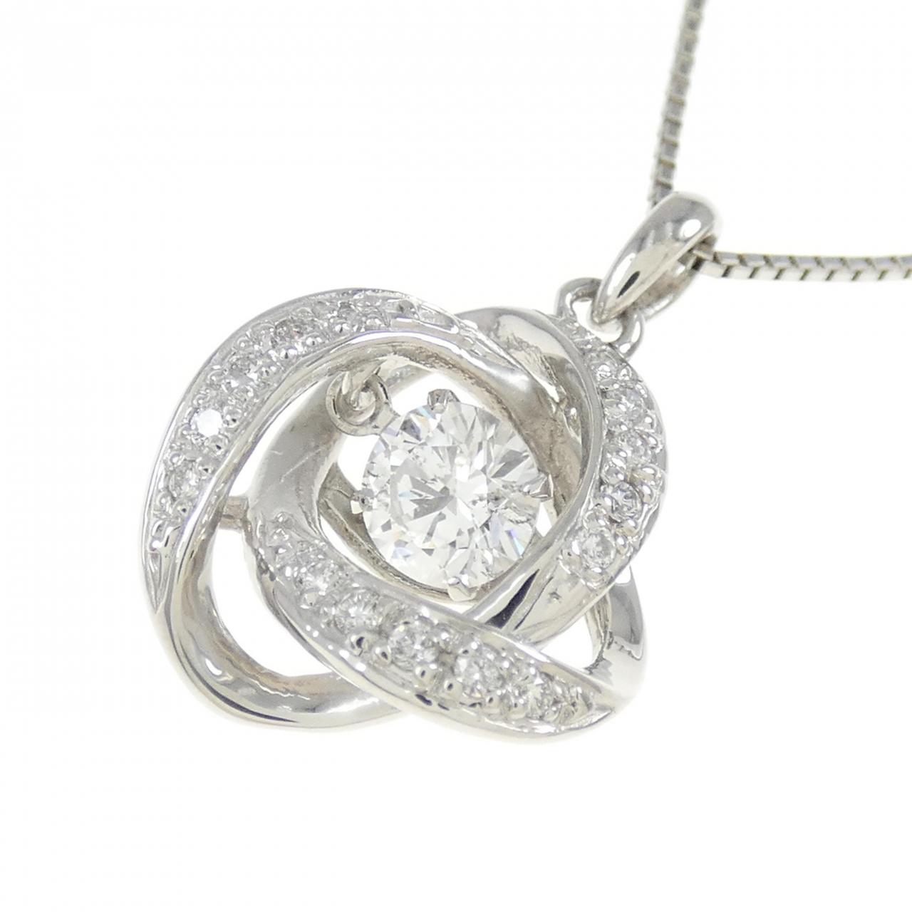 [BRAND NEW] PT Diamond Necklace 0.364CT F SI2 Good