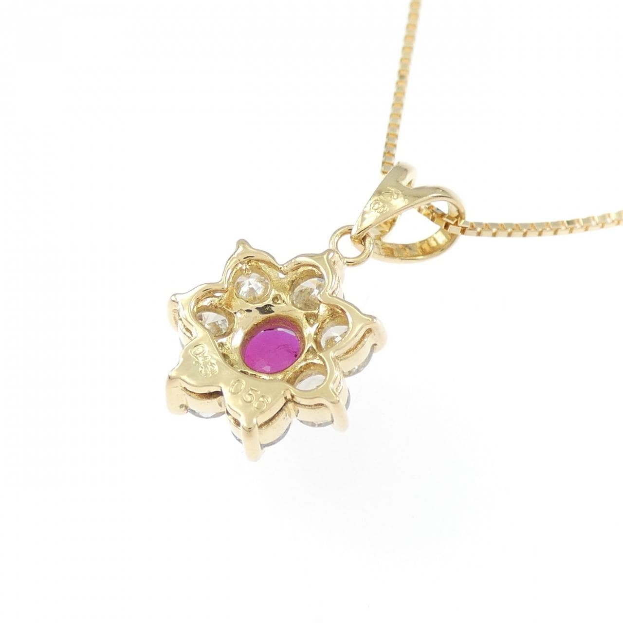 K18YG ルビー ネックレス 0.43CT