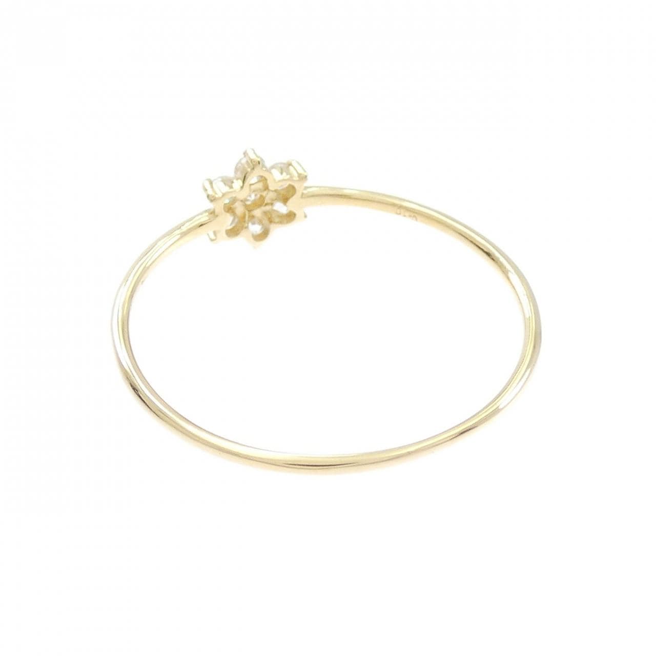 【リメイク】K18YG フラワー ダイヤモンド リング 0.10CT