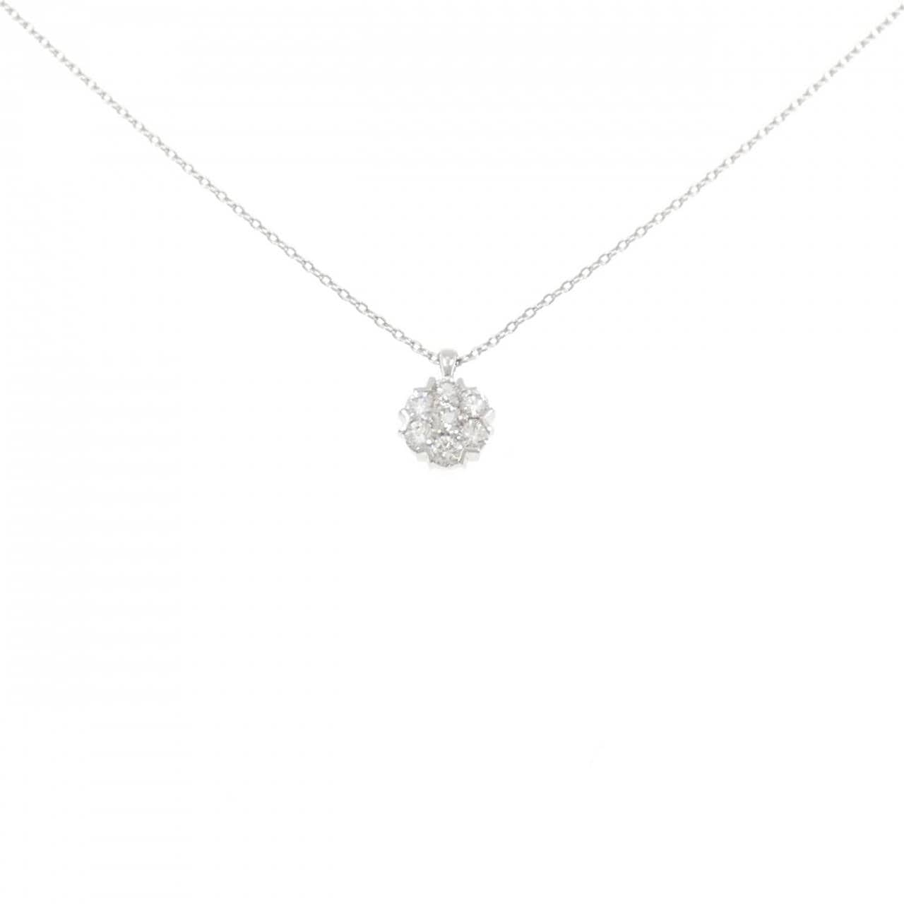 PT900/PT850 フラワー ダイヤモンド ネックレス 0.30CT