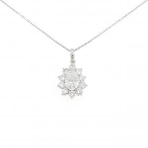 PT900/PT850 ダイヤモンド ネックレス 0.883CT F VVS1 ペアシェイプ