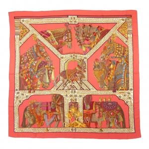 エルメス HERMES LA DANCE DU CHEVAL MARWARI 242373S カレジェアン140 ショール