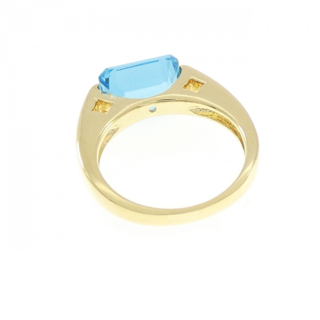 K18YG ブルートパーズ リング 4.20CT