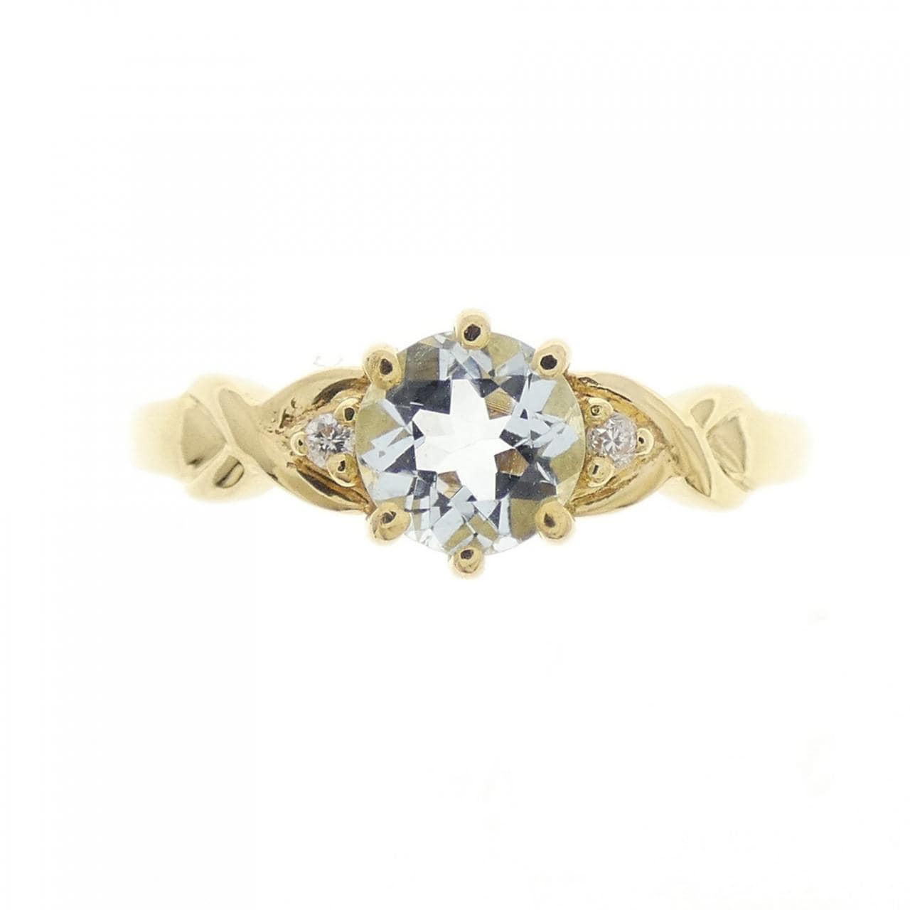 K18YG アクアマリン リング 0.41CT