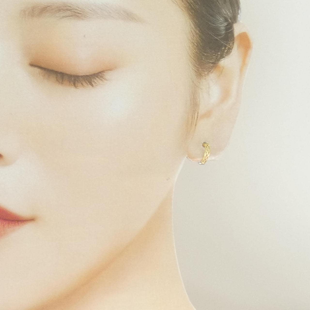 K18YG/K14WG ハート イヤリング