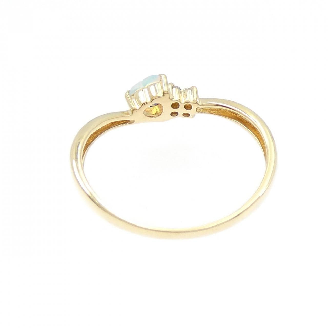 K18YG ハート オパール リング