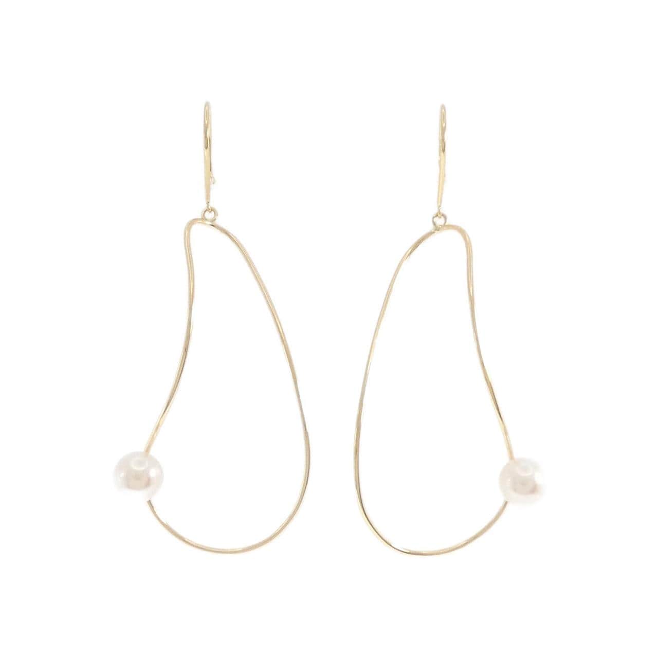 K18YG Akoya pearl earrings 6.1mm