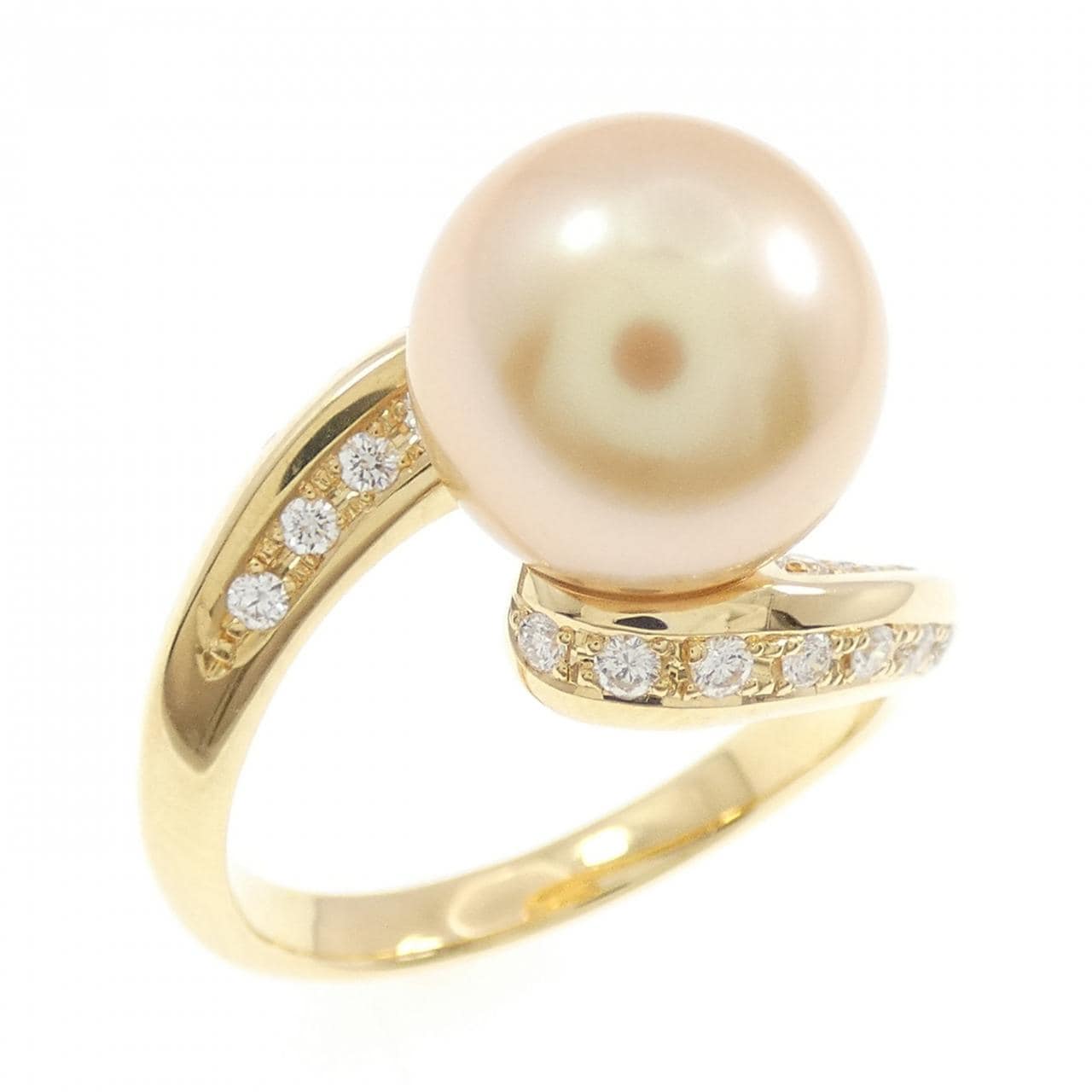 K18YG 白蝶パール リング 10.2mm