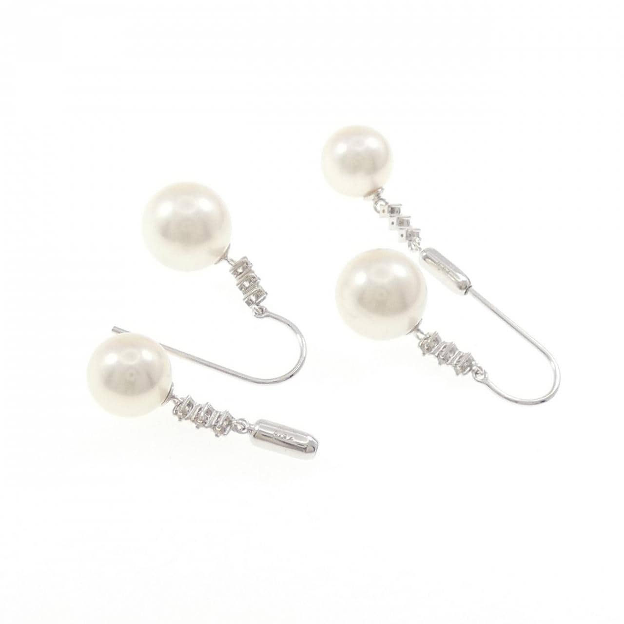 K18WG アコヤパール ピアス