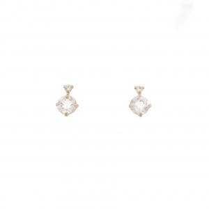 【新品】K18PG ローズクオーツ ピアス